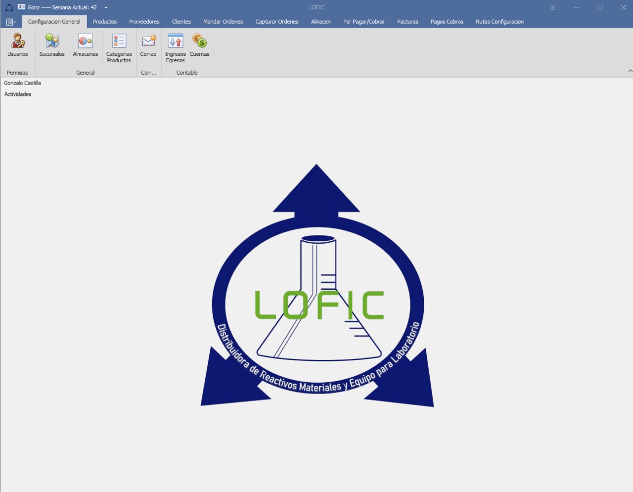 Vista de módulo ERP: Distribuidora